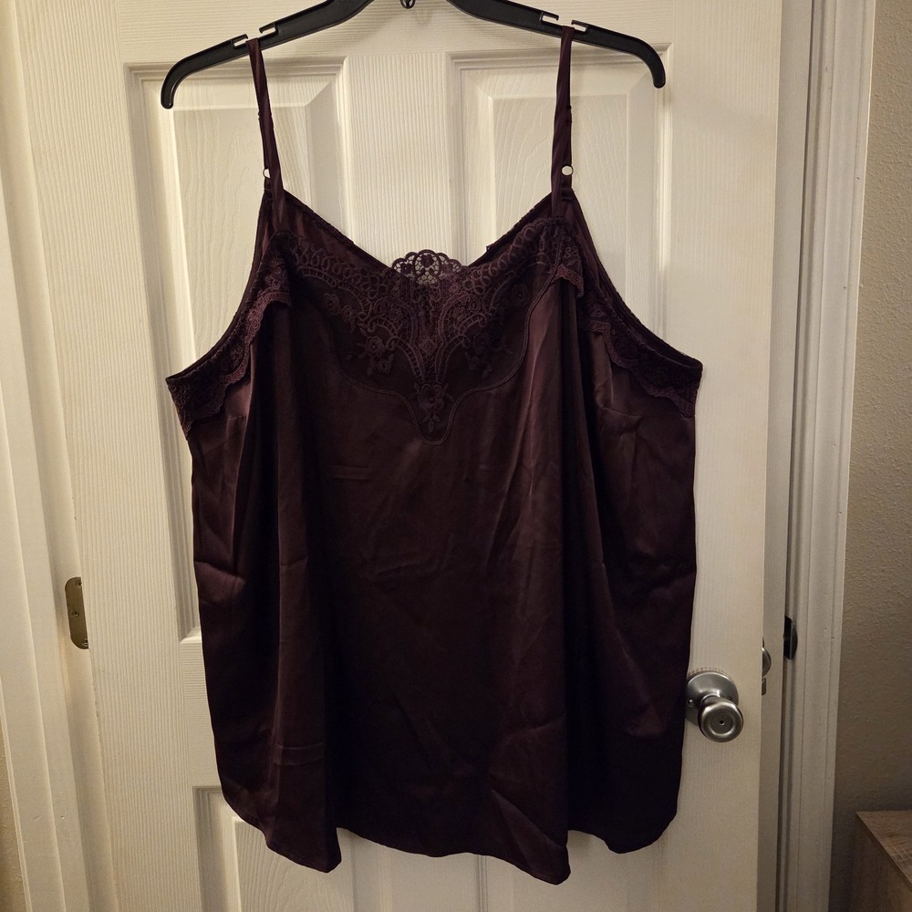 Torrid sz 5X Sophie Satin Lace Trim Cami‎ winter bloom NWT romantic feminine